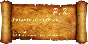 Palatinus Klára névjegykártya